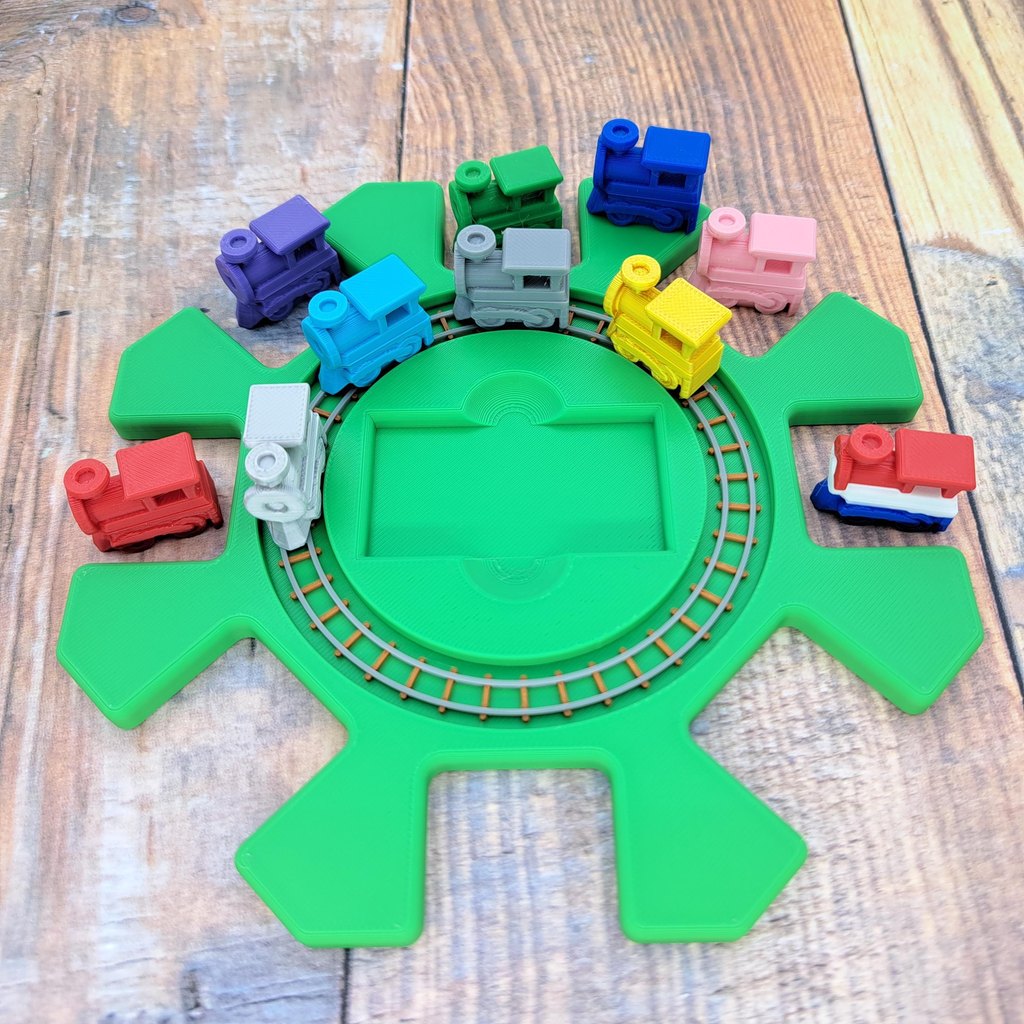 Green hub with 10 train markers