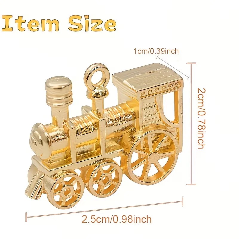Metal train marker size: about 1 inch (2.5 cm) long